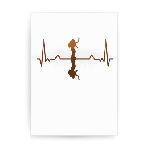 Heartbeat mountaineer print poster wall art decor - Graphic Gear