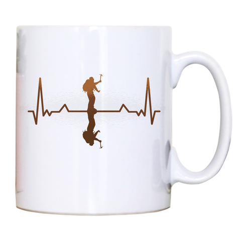 Heartbeat mountaineer mug coffee tea cup - Graphic Gear