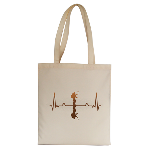 Heartbeat mountaineer tote bag canvas shopping - Graphic Gear