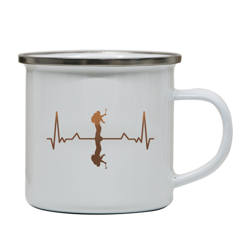 Heartbeat mountaineer enamel camping mug outdoor cup colors - Graphic Gear