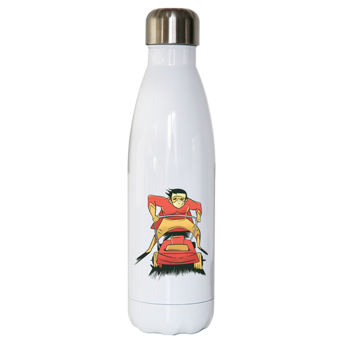 Lawnmover superhero water bottle stainless steel reusable - Graphic Gear