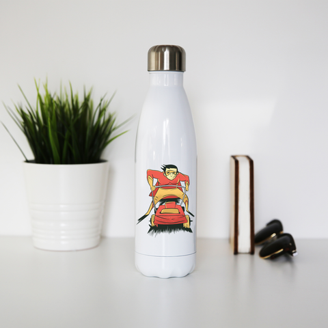Lawnmover superhero water bottle stainless steel reusable - Graphic Gear
