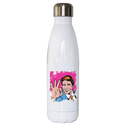 Pop art ok man water bottle stainless steel reusable - Graphic Gear