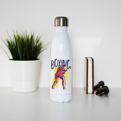 Boxing sports grunge water bottle stainless steel reusable - Graphic Gear