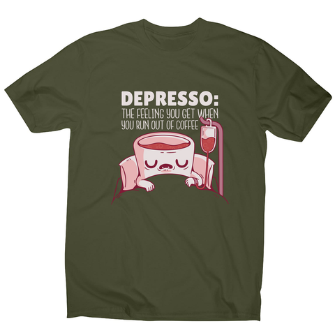 Depresso coffee quote men's t-shirt - Graphic Gear