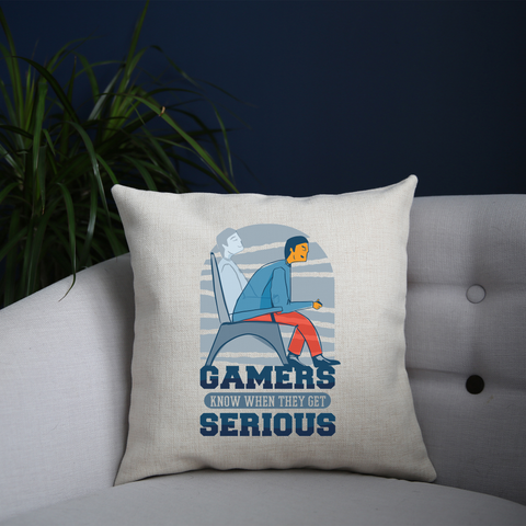 Serious gamers cushion cover pillowcase linen home decor - Graphic Gear