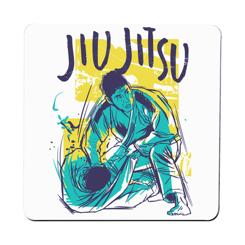 Jiu jitsu grunge color coaster drink mat - Graphic Gear