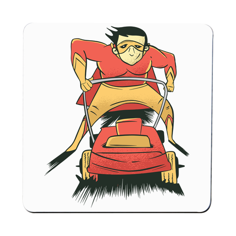 Lawnmover superhero coaster drink mat - Graphic Gear