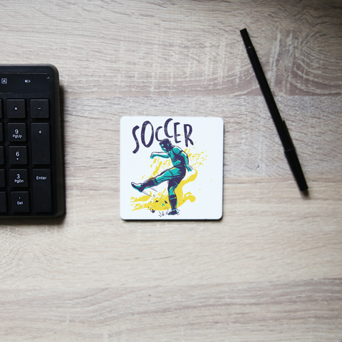 Soccer grunge color coaster drink mat - Graphic Gear
