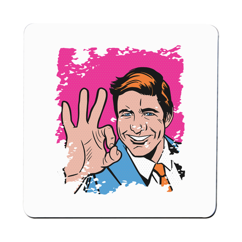 Pop art ok man coaster drink mat - Graphic Gear