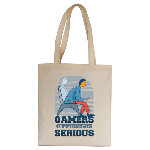 Serious gamers tote bag canvas shopping - Graphic Gear