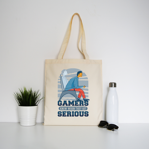 Serious gamers tote bag canvas shopping - Graphic Gear