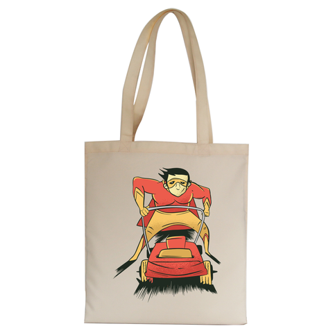 Lawnmover superhero tote bag canvas shopping - Graphic Gear