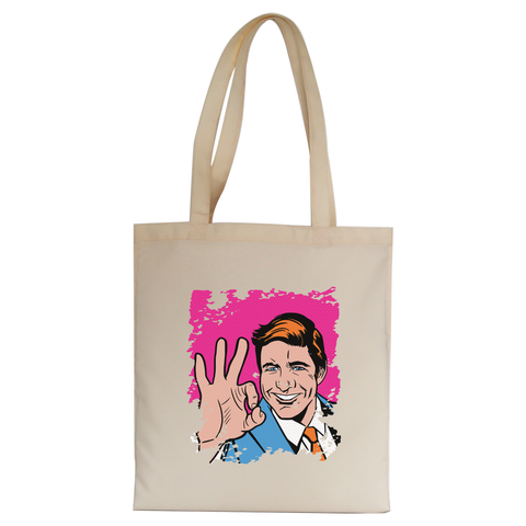 Pop art ok man tote bag canvas shopping - Graphic Gear