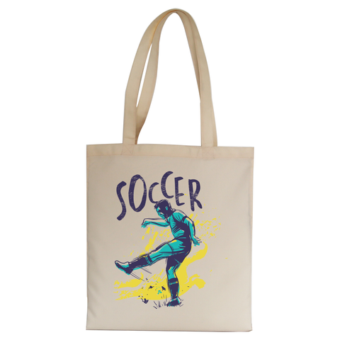 Soccer grunge color tote bag canvas shopping - Graphic Gear
