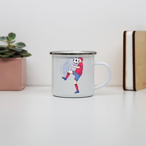 Funny soccer enamel camping mug outdoor cup colors - Graphic Gear