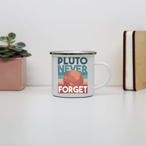 Pluto quote enamel camping mug outdoor cup colors - Graphic Gear