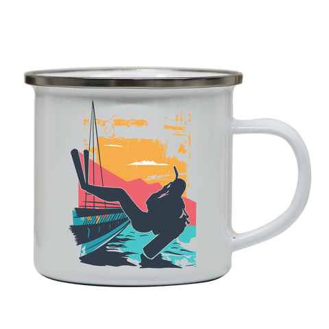 Scuba diving enamel camping mug outdoor cup colors - Graphic Gear