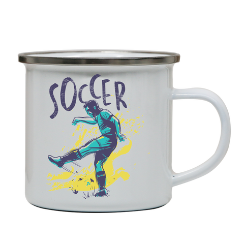 Soccer grunge color enamel camping mug outdoor cup colors - Graphic Gear