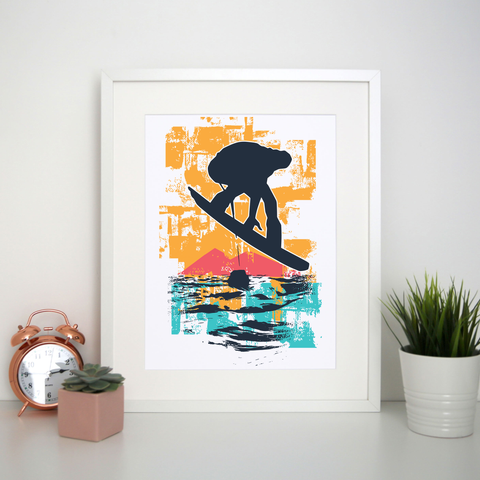 Sunset snowboarder print poster wall art decor - Graphic Gear