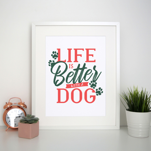 Dog life quote print poster wall art decor - Graphic Gear