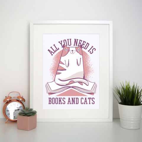 Book cat quote print poster wall art decor - Graphic Gear