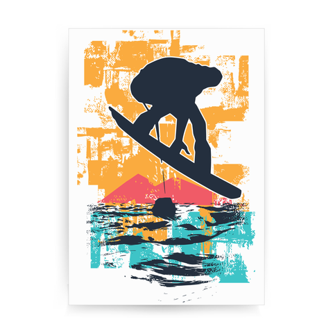 Sunset snowboarder print poster wall art decor - Graphic Gear