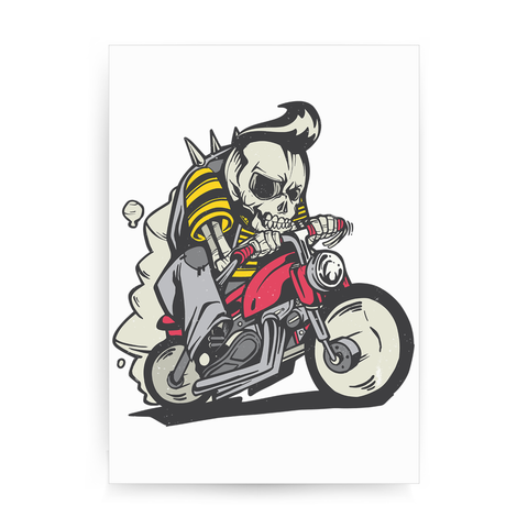 Outlaw skeleton bike rider print poster wall art decor - Graphic Gear