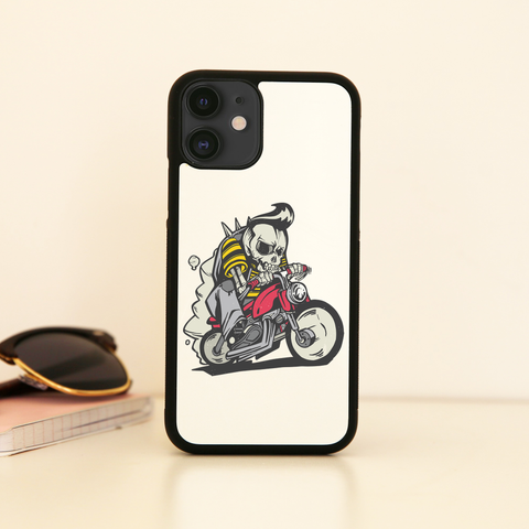 Outlaw skeleton bike rider iPhone case cover 11 11Pro Max XS XR X - Graphic Gear