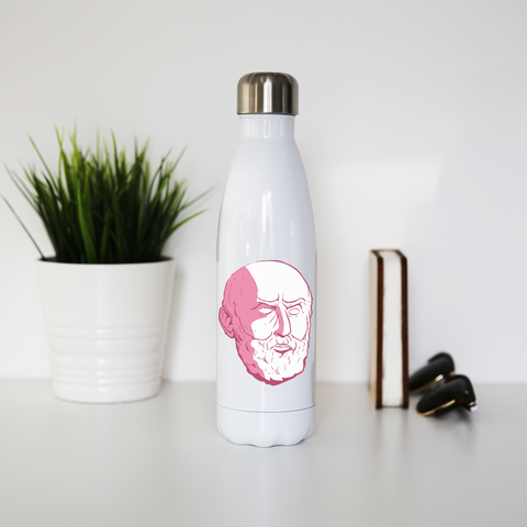 Epictetus head water bottle stainless steel reusable - Graphic Gear