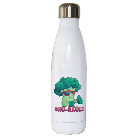 Broccoli bro funny water bottle stainless steel reusable - Graphic Gear