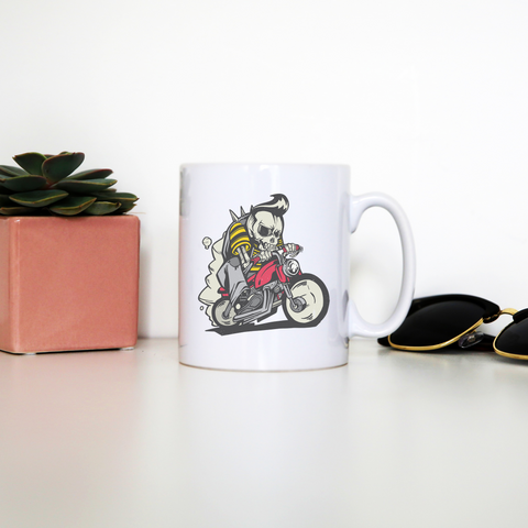 Outlaw skeleton bike rider mug coffee tea cup - Graphic Gear