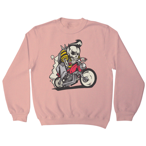 Outlaw skeleton bike rider sweatshirt - Graphic Gear
