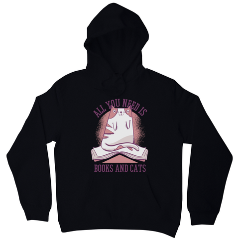 Book cat quote hoodie - Graphic Gear