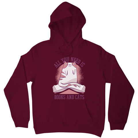 Book cat quote hoodie - Graphic Gear
