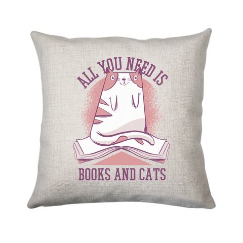 Book cat quote cushion cover pillowcase linen home decor - Graphic Gear
