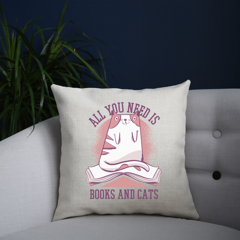 Book cat quote cushion cover pillowcase linen home decor - Graphic Gear
