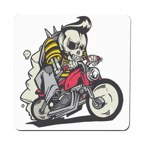 Outlaw skeleton bike rider coaster drink mat - Graphic Gear