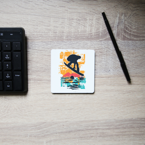 Sunset snowboarder coaster drink mat - Graphic Gear