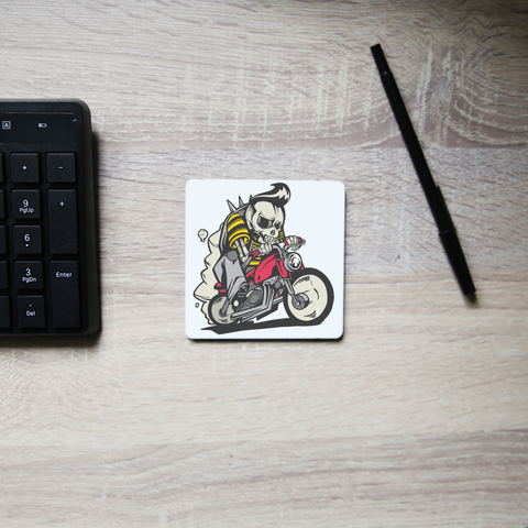 Outlaw skeleton bike rider coaster drink mat - Graphic Gear