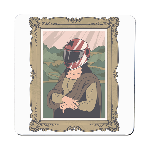 Mona lisa helmet coaster drink mat - Graphic Gear