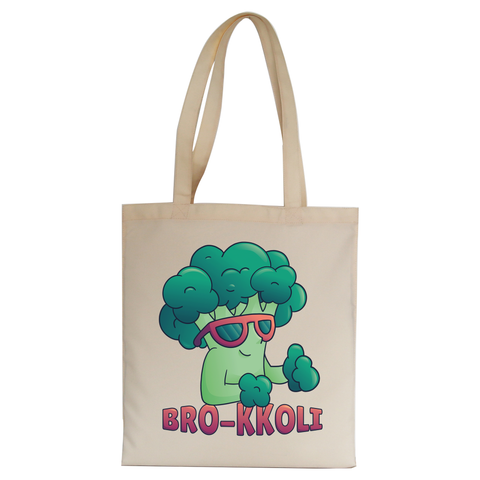 Broccoli bro funny tote bag canvas shopping - Graphic Gear