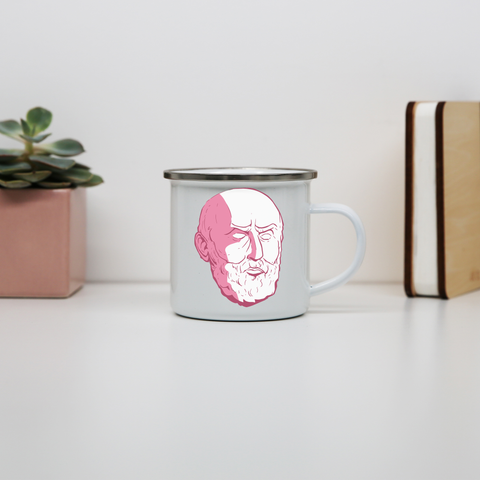 Epictetus head enamel camping mug outdoor cup colors - Graphic Gear