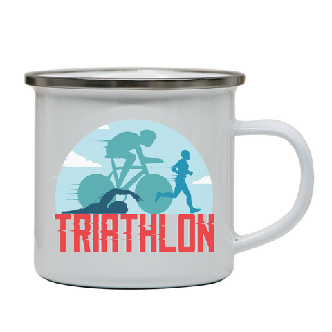 Triahtlon sports enamel camping mug outdoor cup colors - Graphic Gear