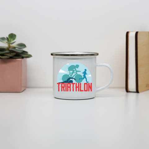 Triahtlon sports enamel camping mug outdoor cup colors - Graphic Gear