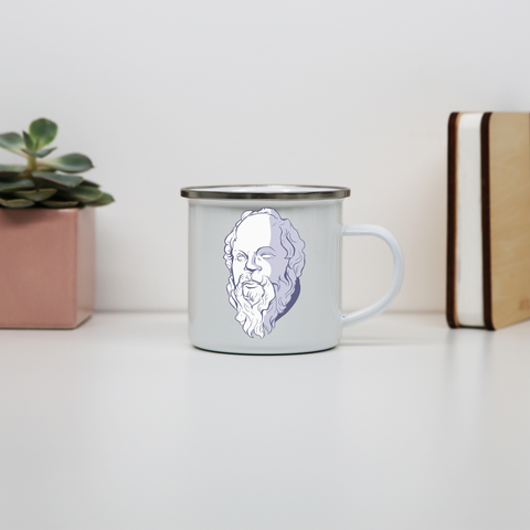 Socrates enamel camping mug outdoor cup colors - Graphic Gear