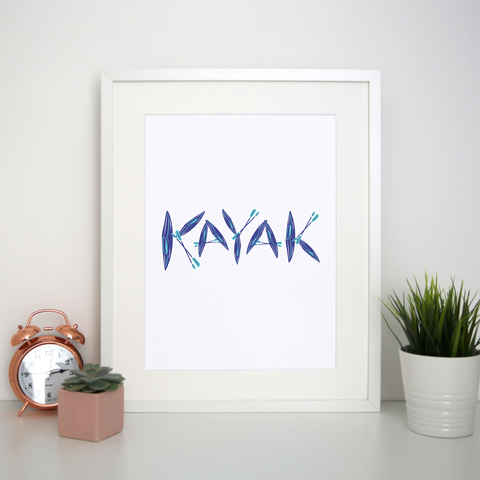Kayak sport print poster wall art decor - Graphic Gear