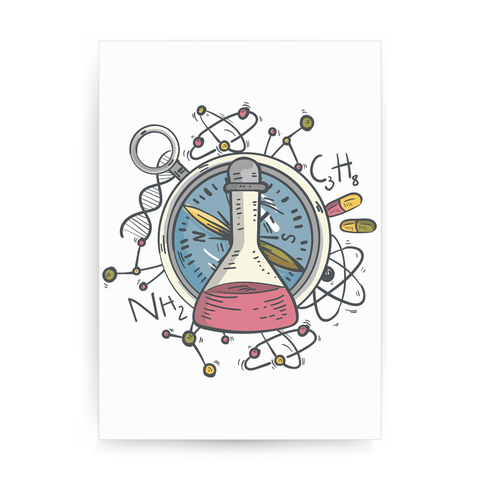 Science flask print poster wall art decor - Graphic Gear
