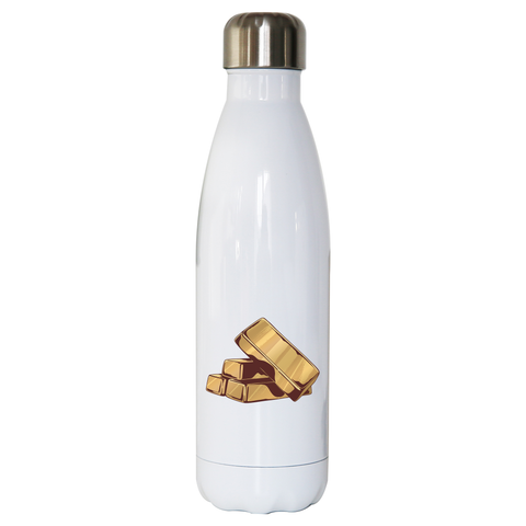 Gold bars water bottle stainless steel reusable - Graphic Gear