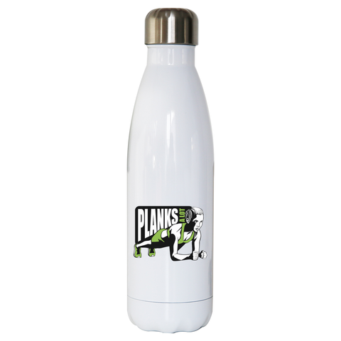 Plank girl quote water bottle stainless steel reusable - Graphic Gear